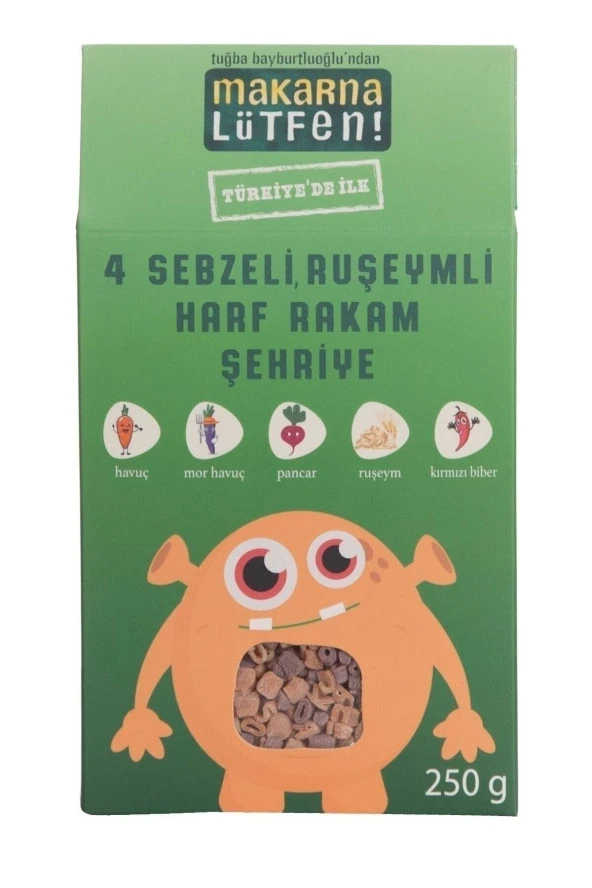 Makarna Lütfen 4 Sebzeli & Ruşeymli Harf Rakam Şehriye 250 G