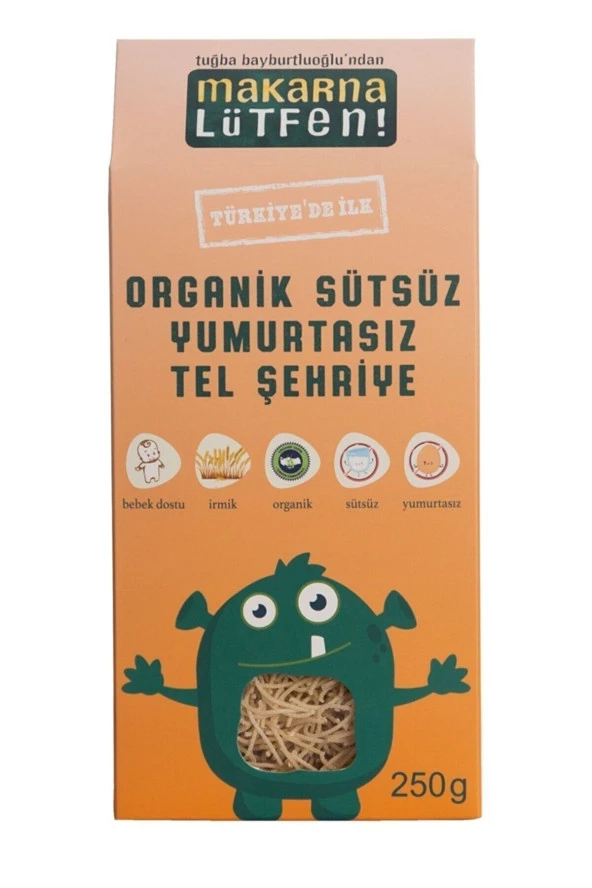 Organik Sütsüz Yumurtasız Tel Şehriye 250gr