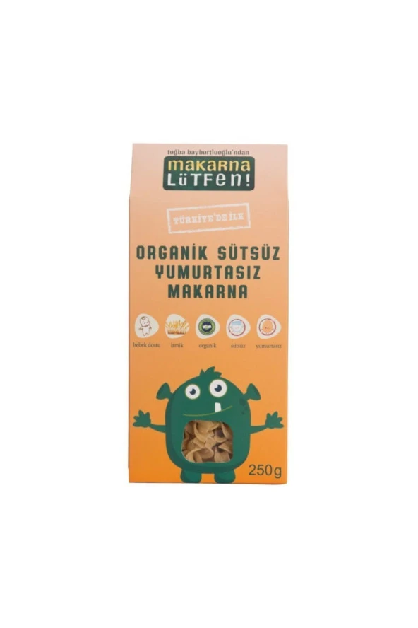 Katkısız Bebek Dostu Organik Sütsüz Ve Yumurtasız Makarna 250 Gr