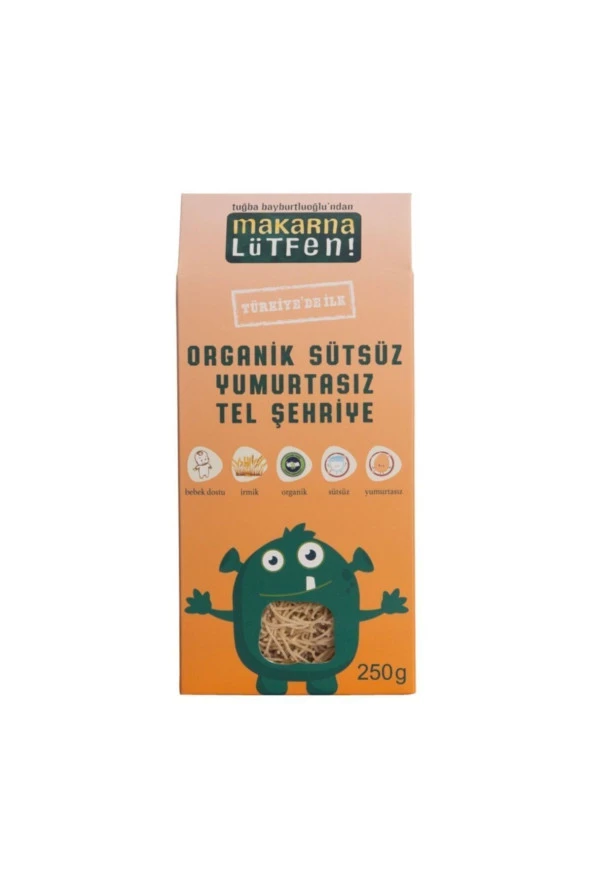 Katkısız Organik Sütsüz Ve Yumurtasız Tel Şehriye Makarna 250 Gr