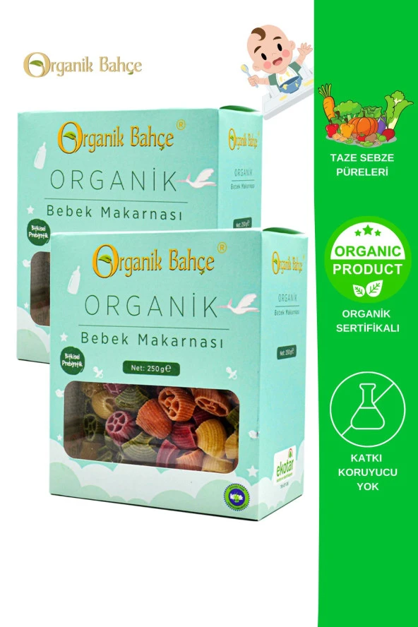 Organik Bebek Makarnası 250 gr 2 Adet