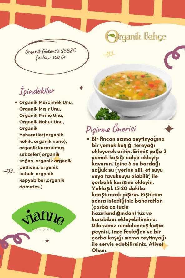 Glutensiz Sebze Çorbası 2 Adet x 100 gr - 2