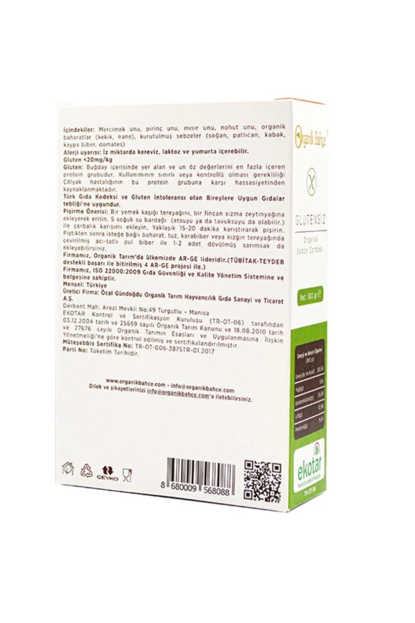 Organik Glutensiz Sebze Çorbası 100 gr - 6