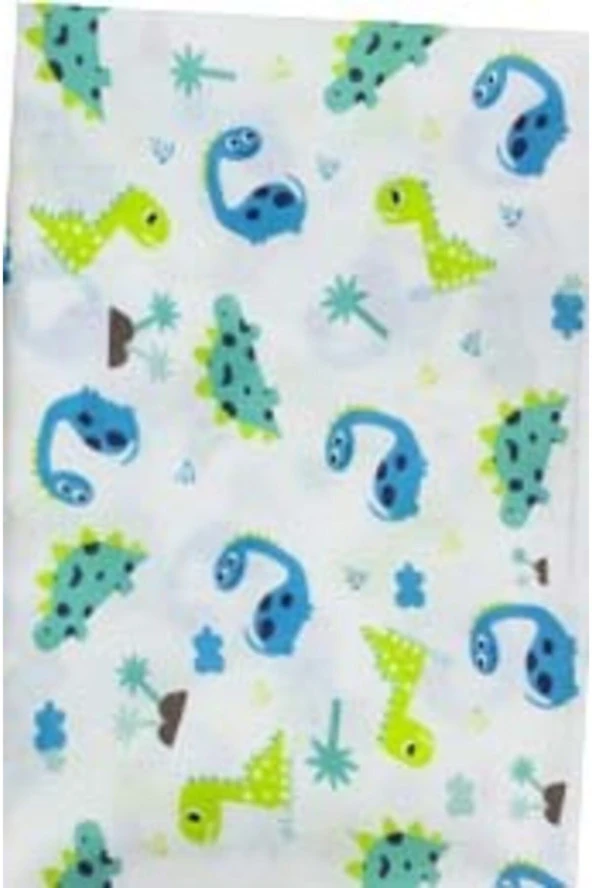 Metrelik Bebek Çarşaf Nevresim Yastık Kılıfı Bebek Tekstil Ürünleri Kumaşı Dinazor Desenli 155 Cm - 2