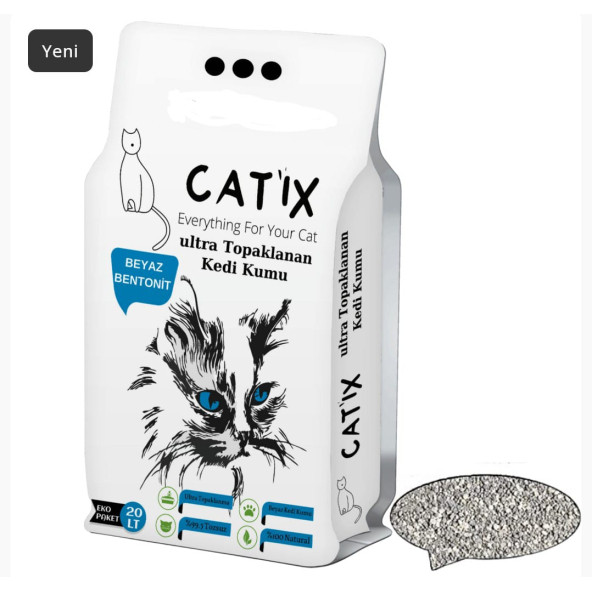 Catix Aktif Karbonlu bentonit kedi kumu 20 Lt