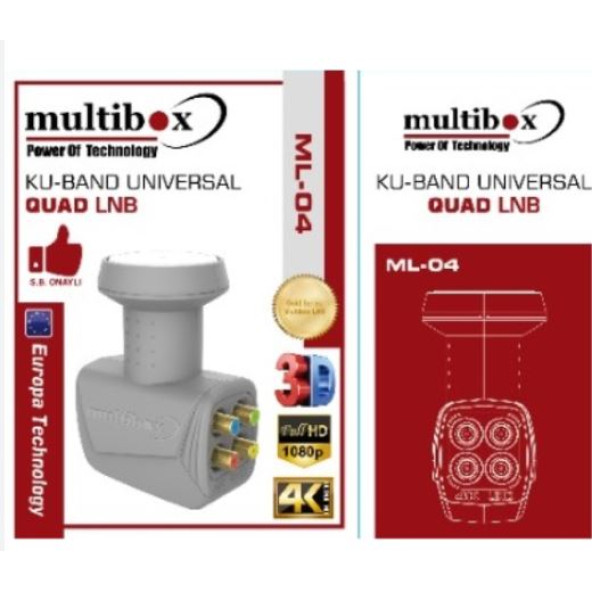 MULTİBOX UNİVERSAL FULL HD/4K DÖRTLÜ QUAD LNB