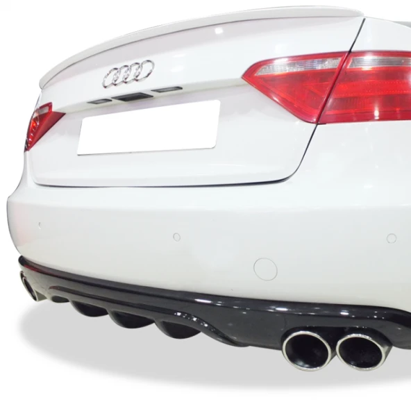 Audi A5 B8 için A-Style Arka Tampon Eki - Difüzör (Plastik) - 2