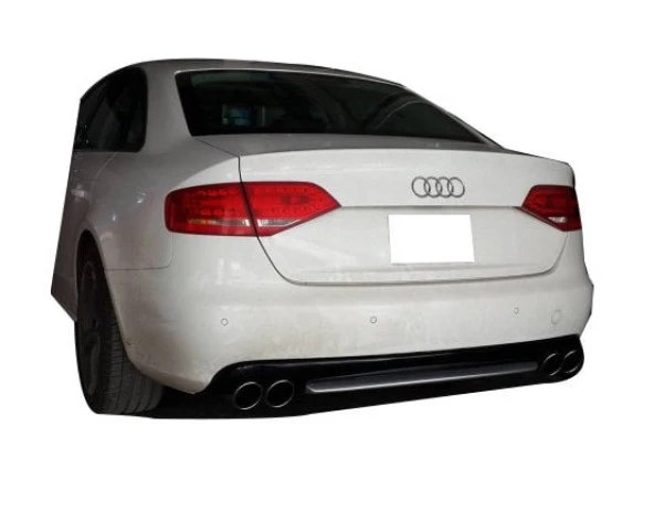 Audi A4 B8 için 2008 - 2012 S4 Arka Tampon Eki - Difüzör ( Plastik) - 1