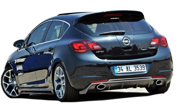 Opel Astra J için Hatchback (2010-2012) Makyajsız Arka Tampon Eki - Difüzör (Plastik) - 1