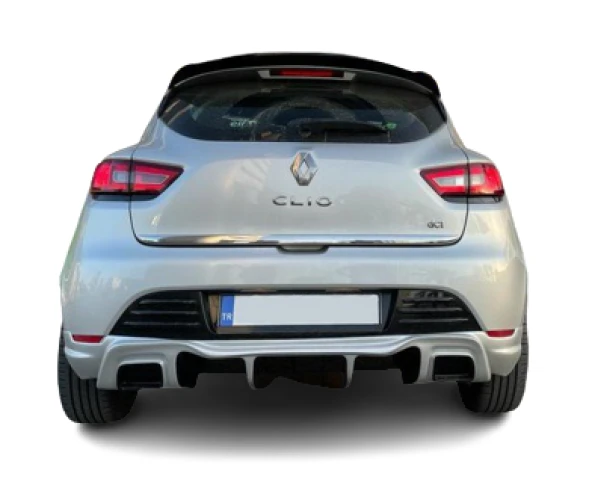 Renault Clio 4 için (2012-2019) Rs Style Egzoz Görünümlü Arka Tampon Eki - Difüzör (Plastik)