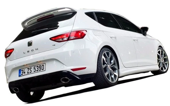 Seat Leon Mk3 için - 5F (2013-2016) Style Arka Tampon Eki - Difüzör (Plastik)