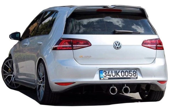 Volkswagen Golf 7 için (2012-2016) R400 Arka Tampon Eki - Difüzör (Plastik) - 1