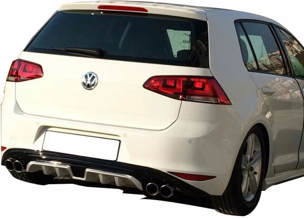 Volkswagen Golf 7 için (2012-2016) Custom Arka Tampon Eki - Difüzör (Plastik)