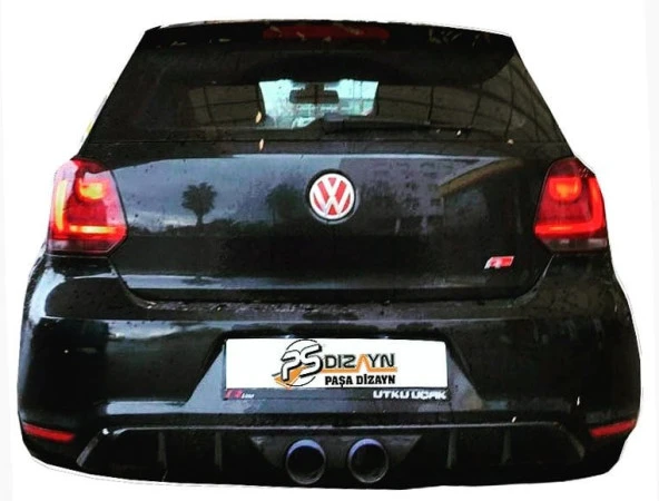 Volkswagen Polo (2010-2014) için Gti R400 Arka Tampon Eki - Difüzör (Plastik)