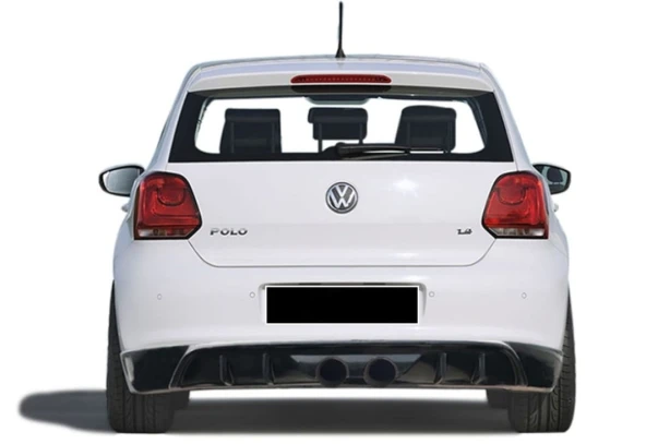 Volkswagen Polo 6R için (2010-2017) R400 Style Arka Tampon Eki - Difüzör (Plastik)