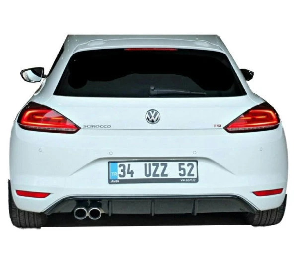Volkswagen Scirocco (2015-2017) için Arka Tampon Eki - Difüzör (Plastik) - 1