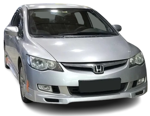 Honda Civic Fd6 için (2006-2009) Makyajsız Kasa İçin Makyajlı Ön Tampon Ek (Plastik)