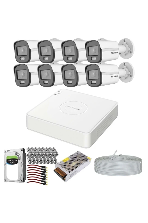 Hıkvısıon Colorvu Gece-karanlıkta 7/24 Renkli 8 Kameralı Set 1tb 7/24 Hdd - 3