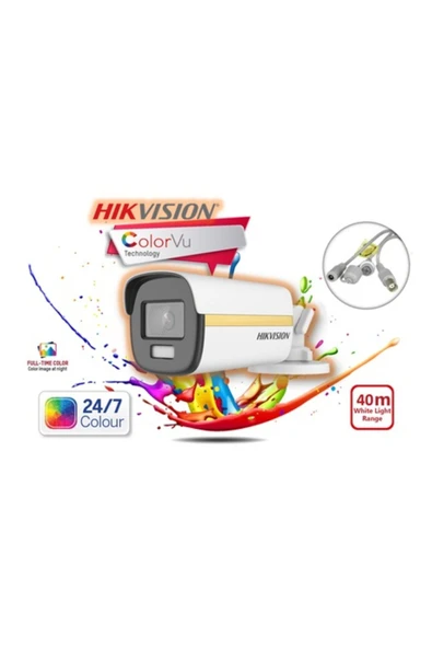 Bullet Ds-2ce10df0t Gece Renkli 2mp Ahd Kamera 3.6mm Colorvu H.265 Ip67 - 2