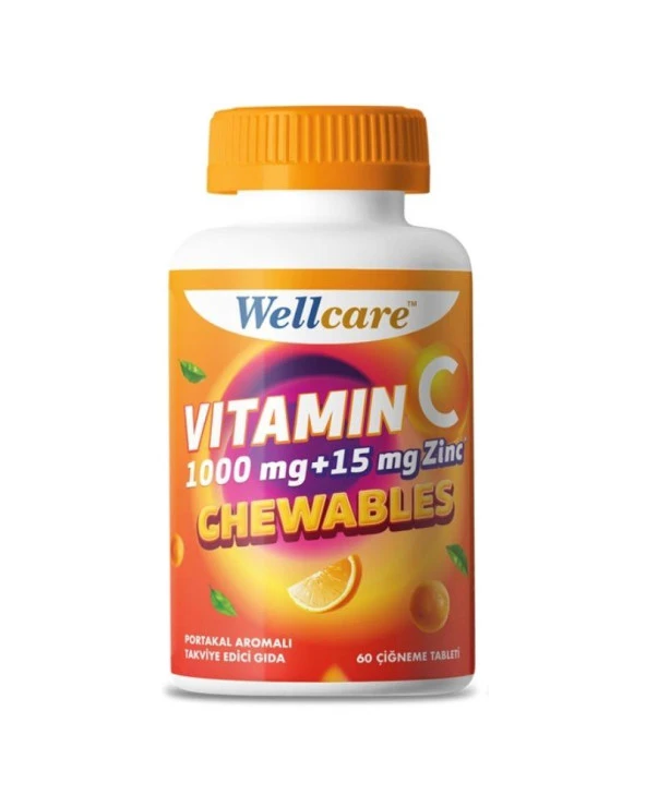 Wellcare Vitamin C & Çinko 60 Çiğneme Tableti