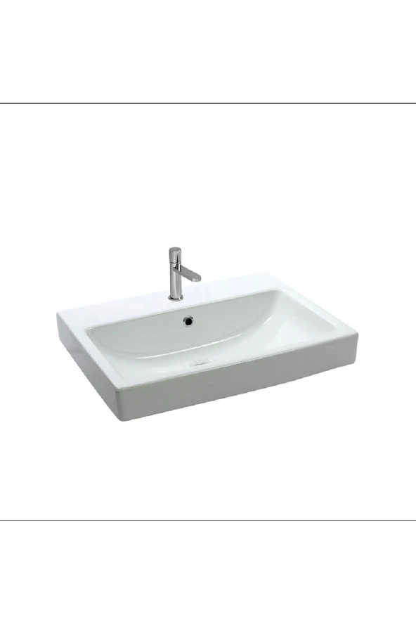 Newarc 5022 Aqua Etajer Uyumlu Beyaz Lavabo 50 Cm