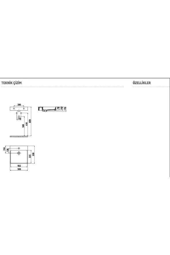 Creavit Next Tezgah Üstü Kare Lavabo 50x50 Cm - 2