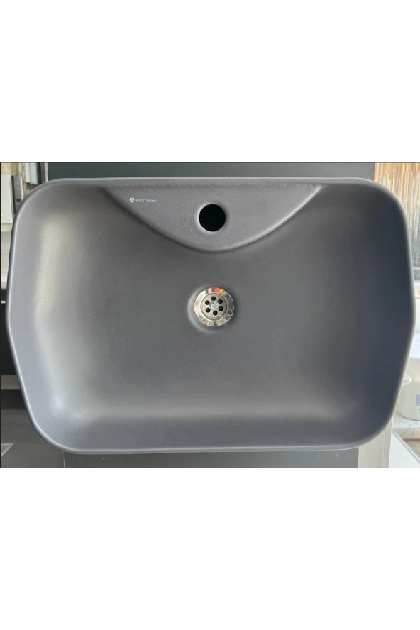 Seramiksan Lucıda Tezgahüstü (delikli) Lavabo Mat Antrasit 55 Cm