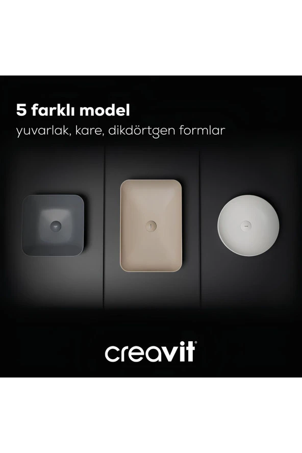 Creavit  Ultra Dikdörtgen Çanak Tipi Lavabo 60 Cm - Resim 4