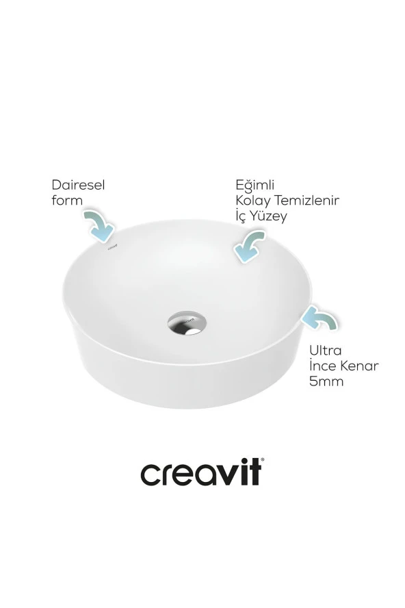 Ultra Yuvarlak Çanak Lavabo 45 Cm - 5