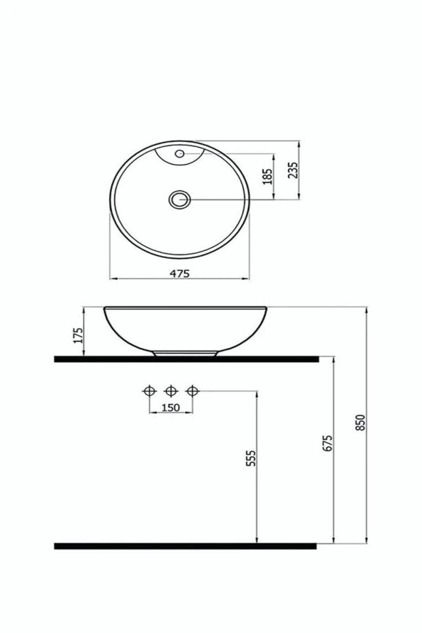 Çanak Tezgah Üstü Lavabo 5010 - 2