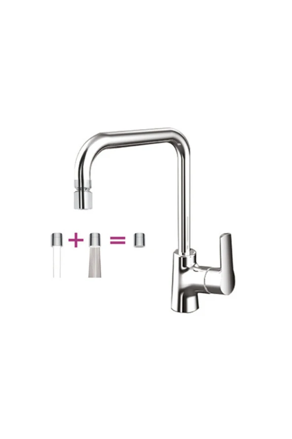 150881d Newart Döner Perlatörlü Evye Bataryası Krom