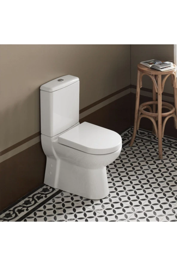 Turkuaz SeramiK Bella Duvara Sıfır Klozet + Bella Slim Yavaş Kapanan Kapak + Çift Kademeli İç Takım Dahil - Beyaz ürün görseli