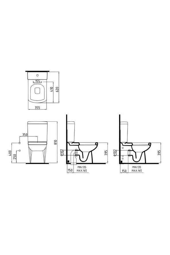 Goya Duvara Sıfır Klozet Rezervuar Iç Takım Yavaş Kapanır Pp Slim Kapak - 4