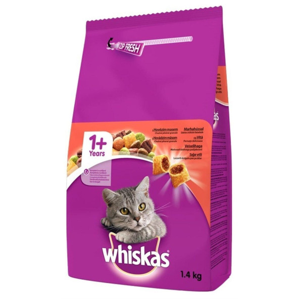 Whiskas Biftekli Ve Ciğerli Yetişkin Kedi Maması 1,4 Kg