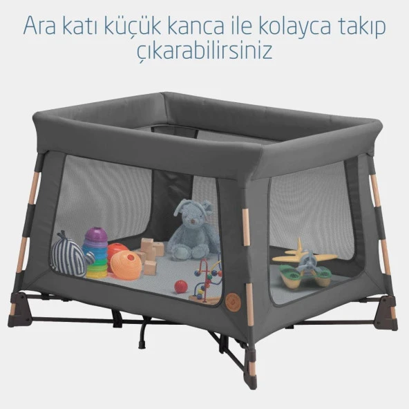 Maxi Cosi Swift 3'ü Bir Arada Beşik Seyahat Yatağı Oyun Parkı Beyond Graphite Eco - 8