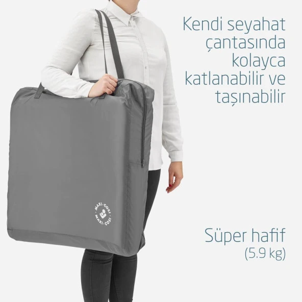 Maxi Cosi Iris 2 'si Bir Arada Anne Yanı Beşik ve Taşınabilir Çift Katlı Park Yatak Beyond Graphite Eco - Resim 6