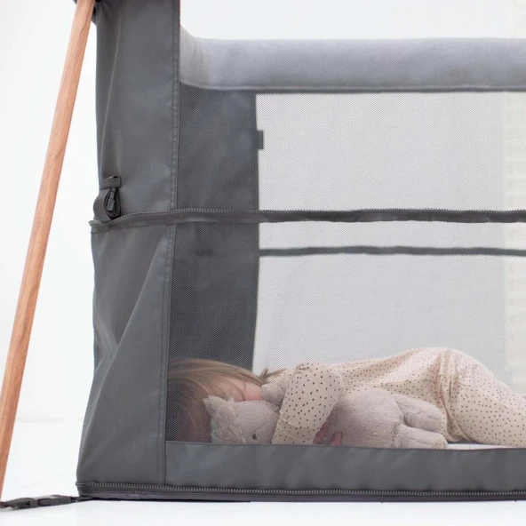 Maxi Cosi Iris 2 'si Bir Arada Anne Yanı Beşik ve Taşınabilir Çift Katlı Park Yatak Beyond Graphite Eco - Resim 9