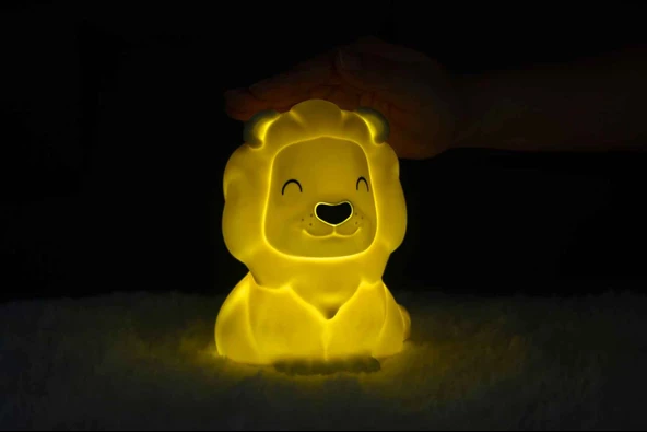 Dhink Silikon Gece Lambası Aslan Sarı - 6