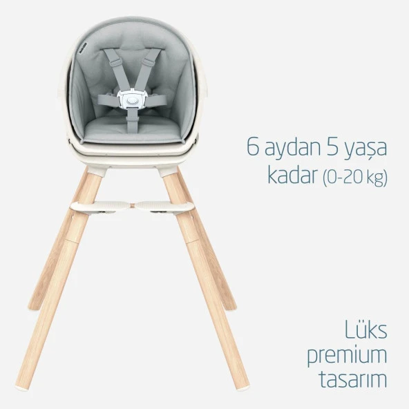 Maxi-Cosi Moa 8’i Bir Arada Çok Fonksiyonlu Mama Sandalyesi Yükseltici Tabure Yazı Masası Beyond White Eco - 5