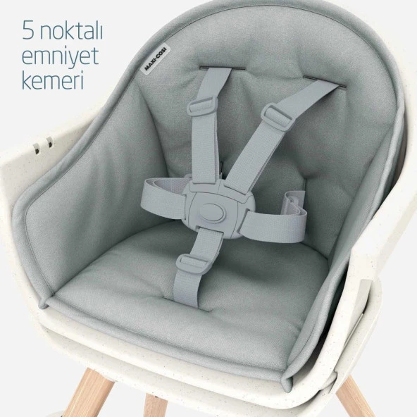 Maxi-Cosi Moa 8’i Bir Arada Çok Fonksiyonlu Mama Sandalyesi Yükseltici Tabure Yazı Masası Beyond White Eco - 8
