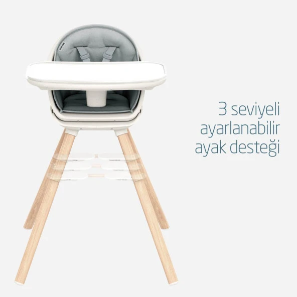 Maxi-Cosi Moa 8’i Bir Arada Çok Fonksiyonlu Mama Sandalyesi Yükseltici Tabure Yazı Masası Beyond White Eco - 11