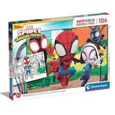 Clementoni - 104 Parça Double Face Coloring Puzzle - Spidy And His Amazing Friends 25727