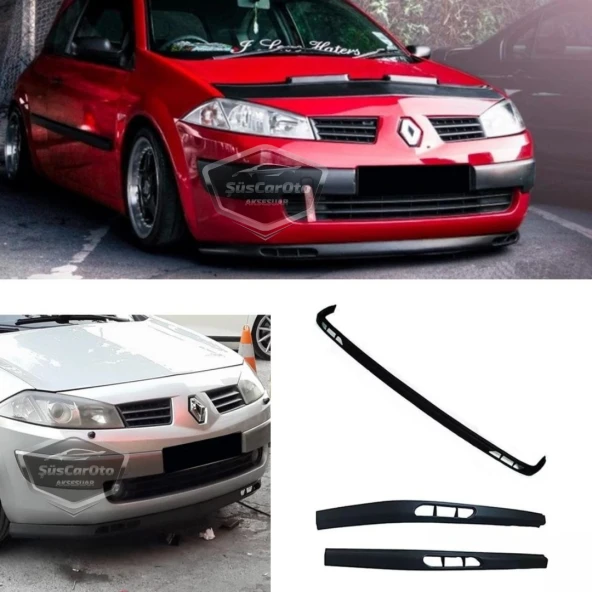 Renault Megane 2 2003-2008 Uyumlu Üniversal Laguna Lip Esnek Ön Lip 2 Parça Tampon Altı Dil Karlık Ön Ek - 9