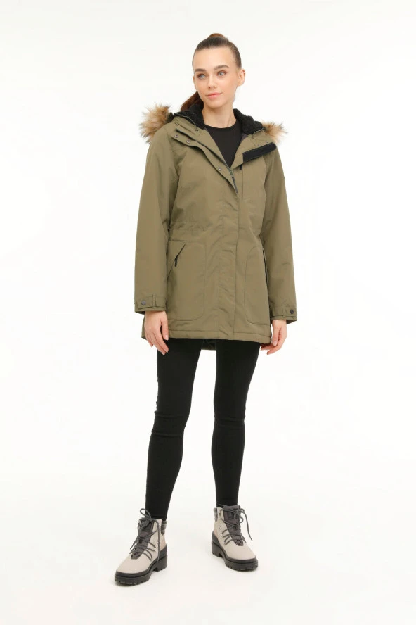 WL JANE 3GF744 3PR Siyah Kadın Uzun Kaban - 3