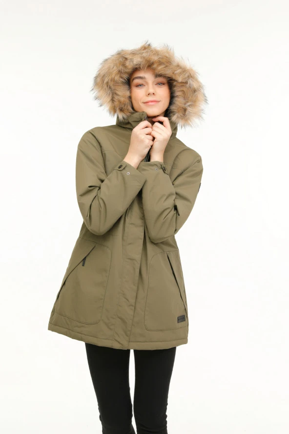 WL JANE 3GF744 3PR Siyah Kadın Uzun Kaban - 6