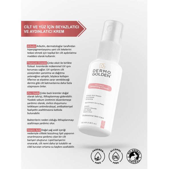 Cilt Beyazlatıcı Pigment Eşitleyici Leke Karşıtı Etkili Beyazlatıcı Bakım Kremi 100ml - 2