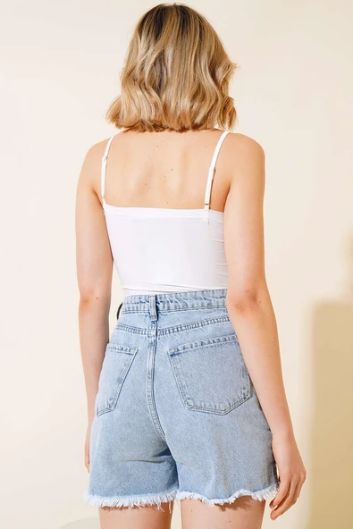 Dantelli Çıtçıtlı Body Beyaz - Resim 3