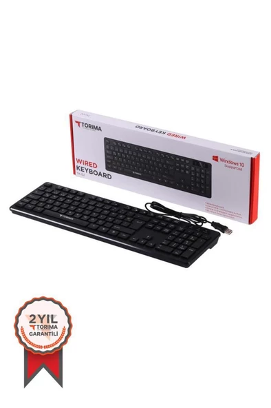 Torima TK-02 Kablolu Standart Q Klavye Siyah - 1