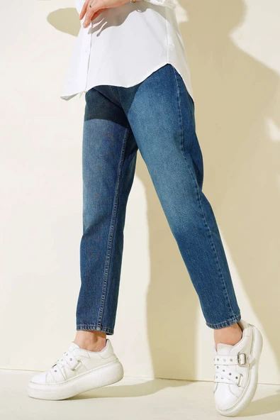 Dar Paça Pantolon Mavi - Resim 2