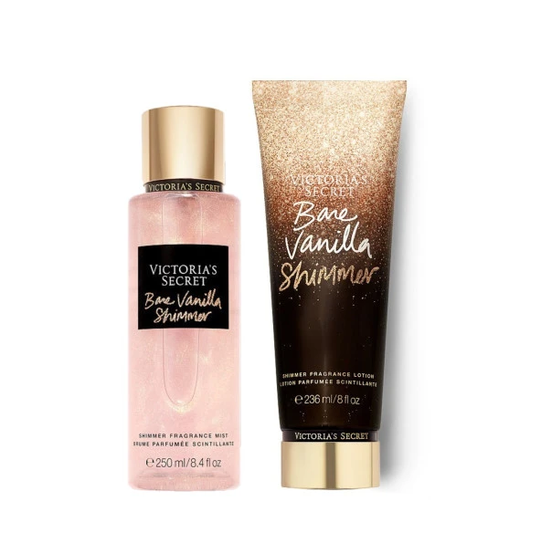 Victorias Secret Bare Vanilla Shimmer Vücut Losyonu Ve Spreyi 2li Set